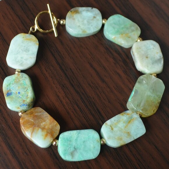 Chunky Chrysoprase Beaded Bracelet - Made in Canada - Picture 9 of 10